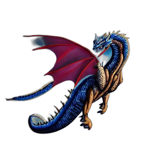 dragon, staff, creature, fantasy art transparent PNG cut-out