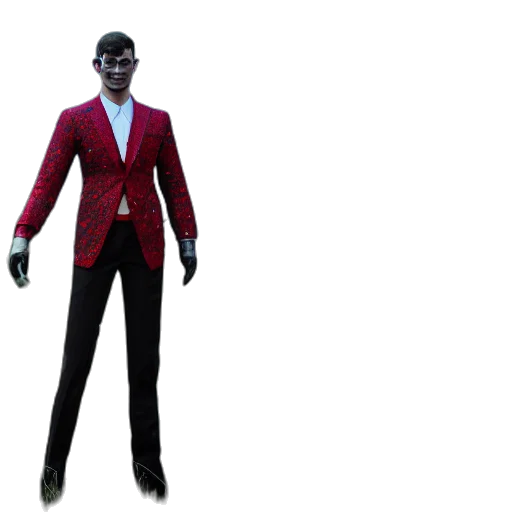 jacket, robot, staff, 3d render transparent PNG cut-out
