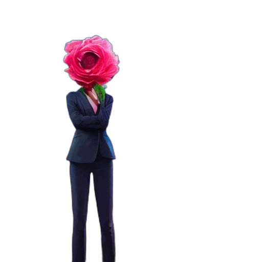 flower, staff, jacket, dress transparent PNG cut-out