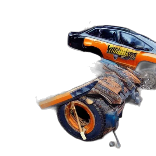 car, weapon, robot, 3d render transparent PNG cut-out