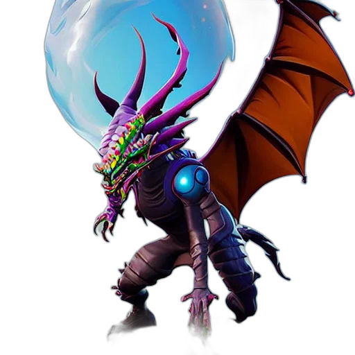 dragon, creature, staff, mask transparent PNG cut-out