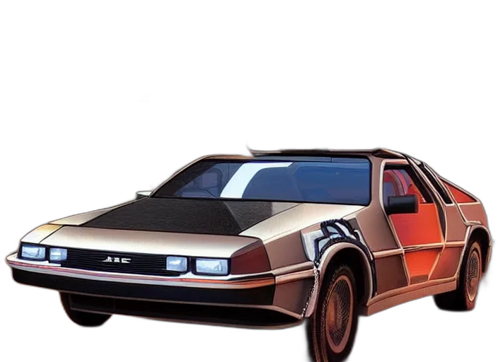 car, robot, concept art, vaporwave transparent PNG cut-out