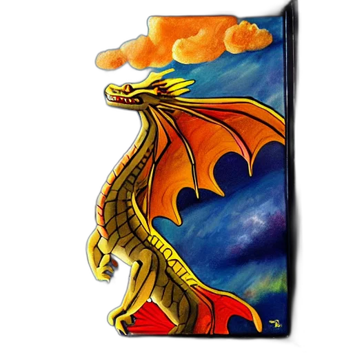 dragon, staff, sword, fantasy art transparent PNG cut-out