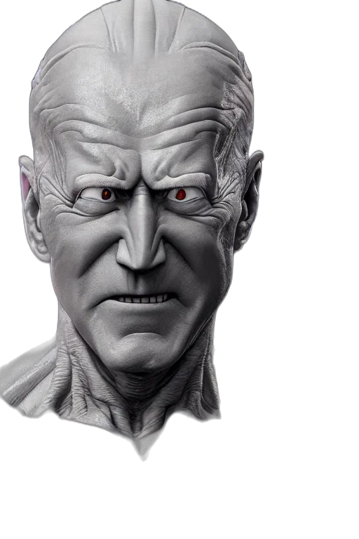face, 3d render, concept art, photorealistic transparent PNG cut-out