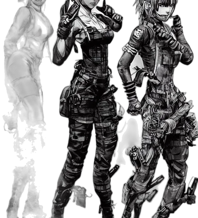 concept art, cyberpunk, comic book art, fantasy art transparent PNG cut-out