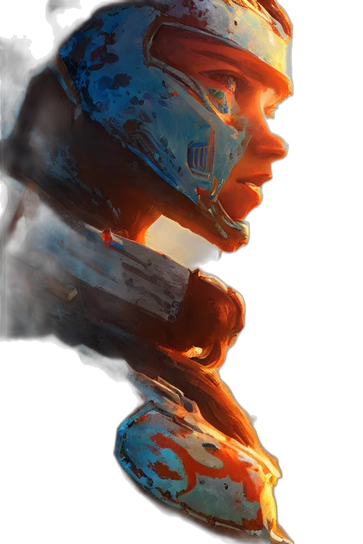 robot, face, mask, weapon transparent PNG cut-out
