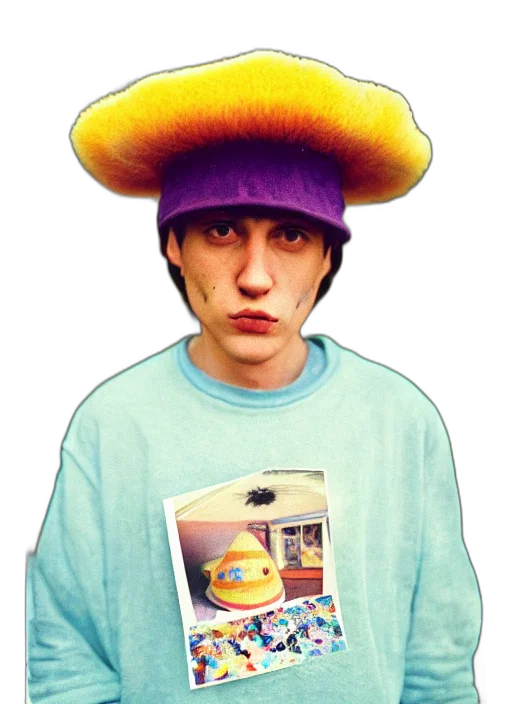 hat, face, jacket, staff transparent PNG cut-out