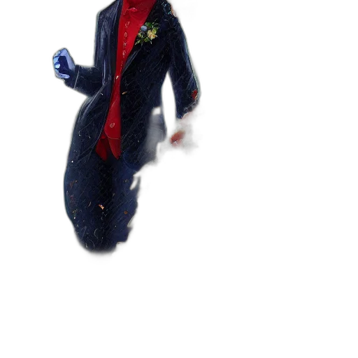 jacket, robot, creature, staff transparent PNG cut-out