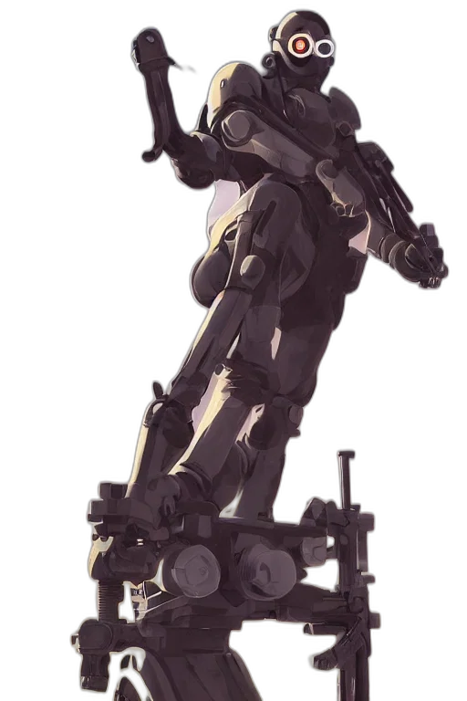 robot, weapon, staff, concept art transparent PNG cut-out