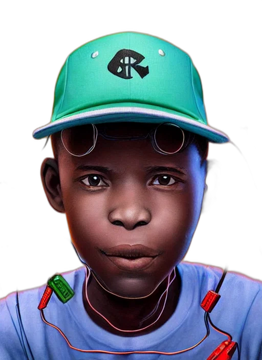face, hat, photorealistic, 3d render transparent PNG cut-out