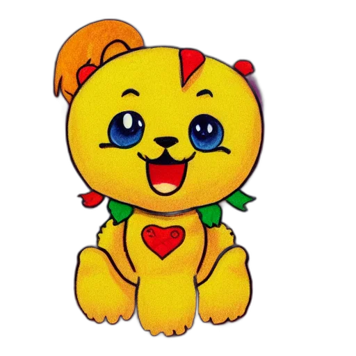 staff, animal, cartoon, 3d render transparent PNG cut-out