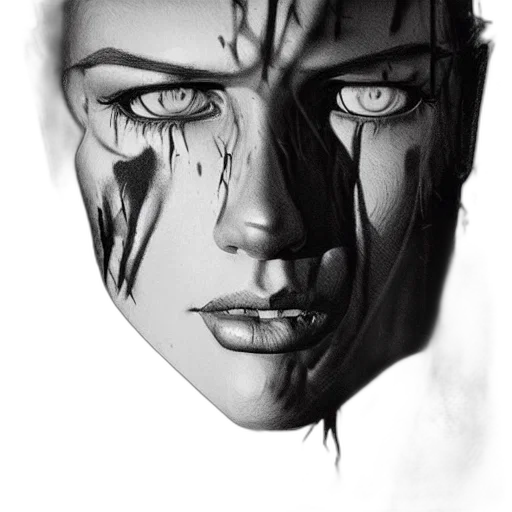 face, mask, robot, photorealistic transparent PNG cut-out