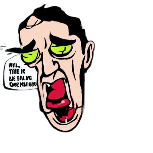 cartoon, comic book art, concept art, angry transparent PNG cut-out
