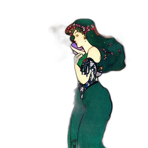 dress, jewelry, crown, staff transparent PNG cut-out