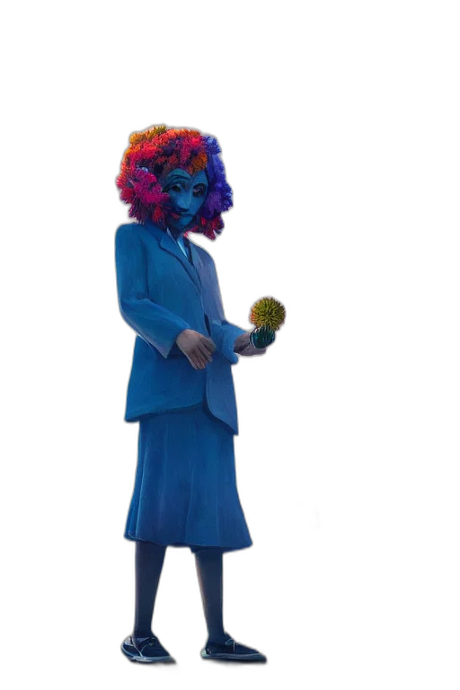 mask, jacket, staff, creature transparent PNG cut-out