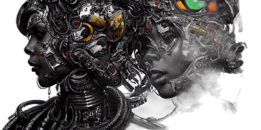 robot, cyberpunk, concept art, photorealistic transparent PNG cut-out
