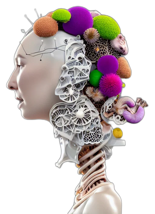 jewelry, crown, robot, biomechanical transparent PNG cut-out