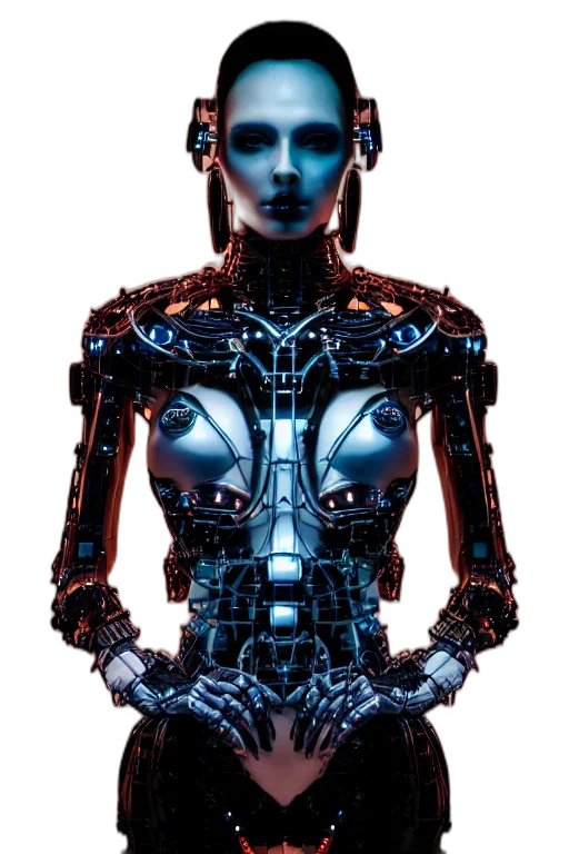 robot, jewelry, dress, face transparent PNG cut-out