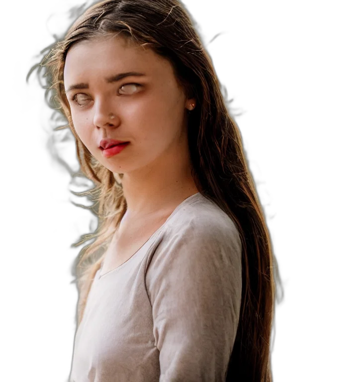 face, hair, dress, dragon transparent PNG cut-out