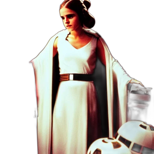 dress, robot, staff, crown transparent PNG cut-out