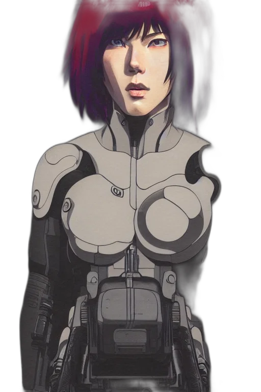 jacket, robot, face, cyberpunk transparent PNG cut-out