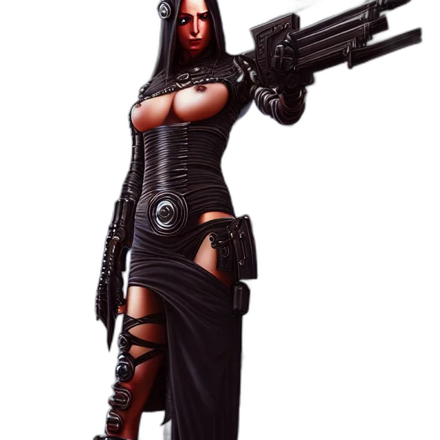 weapon, concept art, cyberpunk, comic book art transparent PNG cut-out