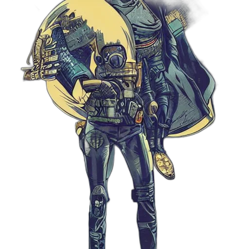 weapon, jacket, staff, robot transparent PNG cut-out
