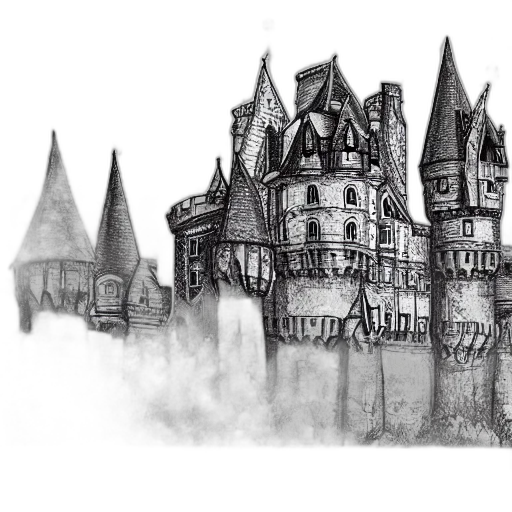 building, concept art, fantasy art, pencil sketch transparent PNG cut-out