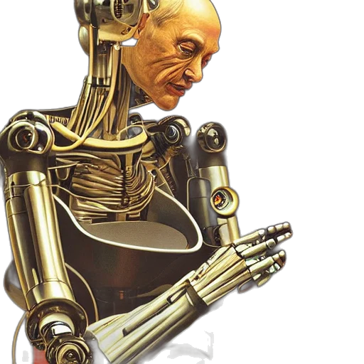 robot, concept art, cyberpunk, artist transparent PNG cut-out