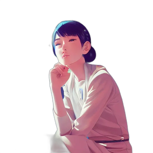 face, jacket, dress, staff transparent PNG cut-out