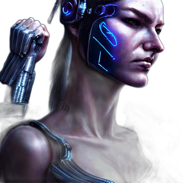 robot, face, cyberpunk, concept art transparent PNG cut-out