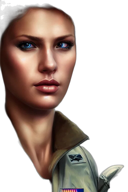 face, jacket, staff, robot transparent PNG cut-out