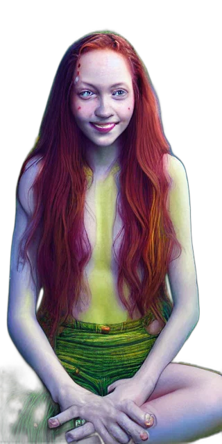 hair, dress, photorealistic, fantasy art transparent PNG cut-out