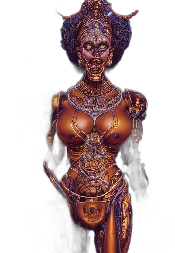 robot, dress, jewelry, concept art transparent PNG cut-out