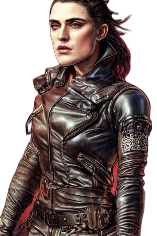 jacket, face, comic book art, concept art transparent PNG cut-out