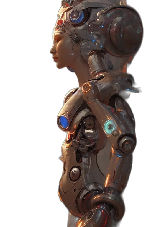 robot, dress, face, jewelry transparent PNG cut-out