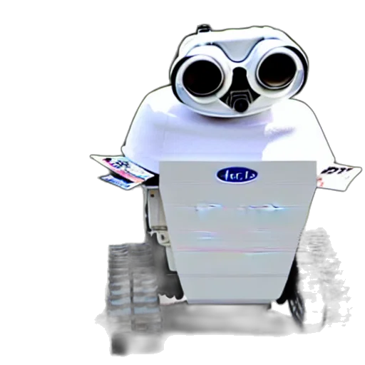 robot, staff, 3d render, concept art transparent PNG cut-out