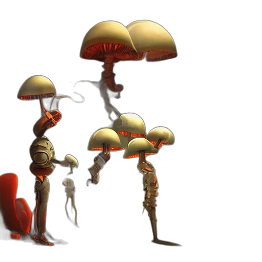 umbrella, robot, staff, hat transparent PNG cut-out
