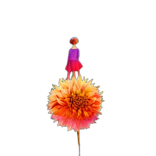 flower, crown, umbrella, staff transparent PNG cut-out