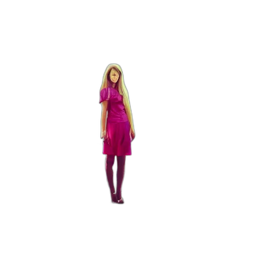 dress, hair, staff, robot transparent PNG cut-out