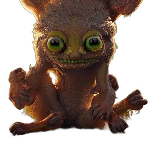 creature, animal, dragon, staff transparent PNG cut-out