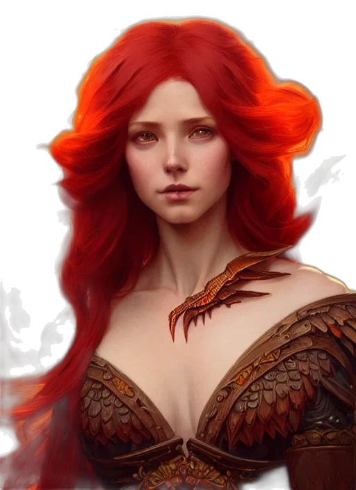 dragon, face, dress, fantasy art transparent PNG cut-out