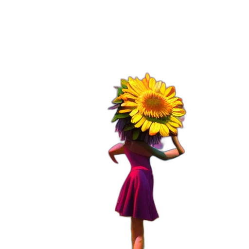 flower, dress, staff, crown transparent PNG cut-out
