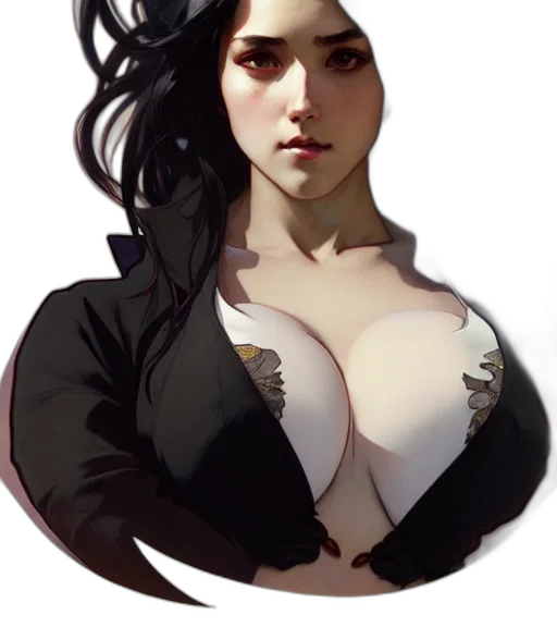 dress, jacket, face, staff transparent PNG cut-out
