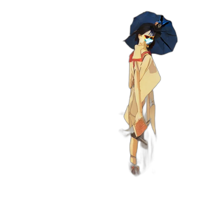 dress, staff, hat, concept art transparent PNG cut-out