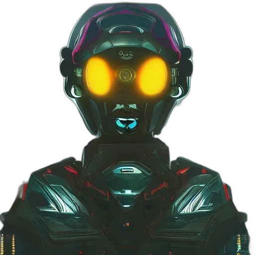 robot, mask, face, jacket transparent PNG cut-out