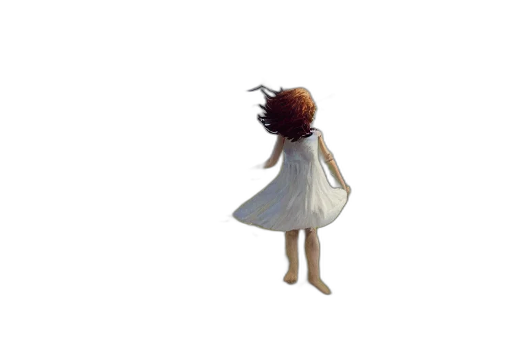 dress, hair, creature, staff transparent PNG cut-out