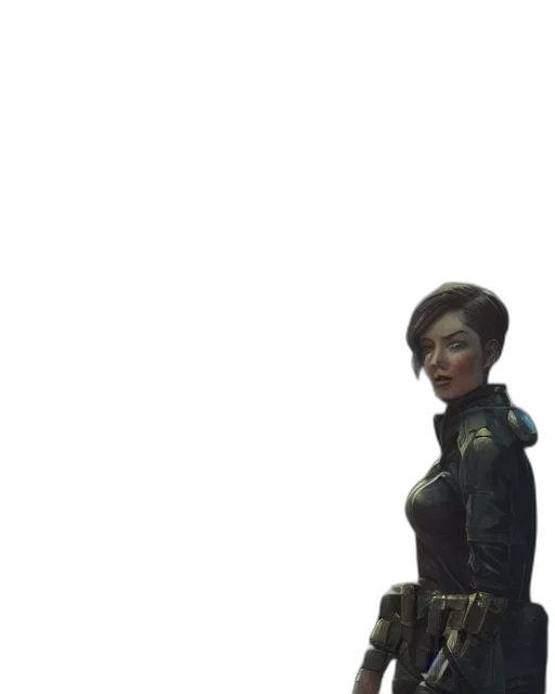 robot, jacket, staff, weapon transparent PNG cut-out