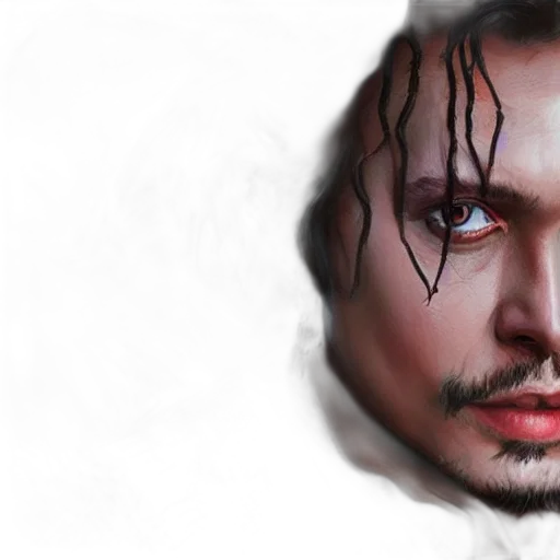 face, mask, photorealistic, oil painting transparent PNG cut-out