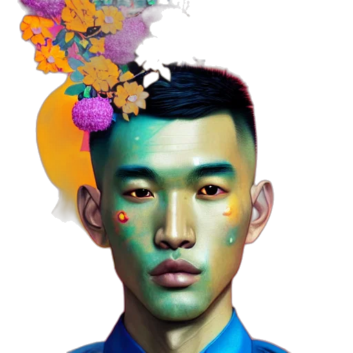 face, umbrella, crown, flower transparent PNG cut-out
